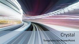  Presentation with rail - PPT theme consisting of future pass - motion of a japanese mono background and a light blue colored foreground