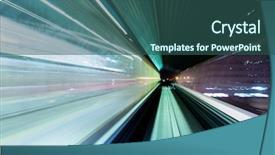  Presentation with motion - PPT theme enhanced with future pass - subway tunnel with motion blur background and a ocean colored foreground