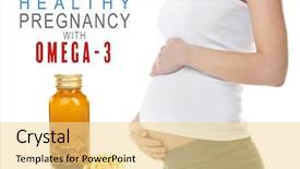  Presentation with pregnant woman - PPT theme having future pills - concept of healthy pregnancy background and a blonde colored foreground