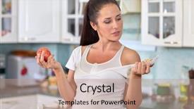  Presentation with medicine pregnant woman - Slides enhanced with future pills - young pregnant woman background and a coral colored foreground