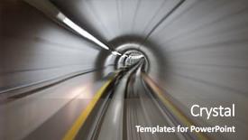  Presentation with tunnel - Theme consisting of future road - going trough the underground tunnel background and a gray colored foreground