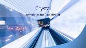  Presentation with future city - Beautiful slides featuring future road - subway tunnel with motion blur backdrop and a sky blue colored foreground