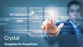  Presentation with innovative transformation - Beautiful presentation theme featuring future robotic - using innovative technologies backdrop and a ocean colored foreground