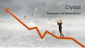  Presentation with woman engineer - Cool new PPT theme with future scope - young woman engineer on graph backdrop and a light gray colored foreground