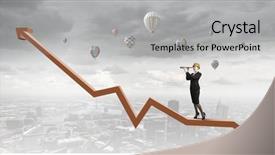  Presentation with woman engineer - Amazing presentation theme having future scope - young woman engineer on graph backdrop and a light gray colored foreground