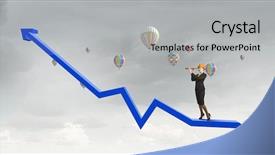  Presentation with woman engineer - Beautiful theme featuring future scope - young woman engineer on graph backdrop and a light gray colored foreground