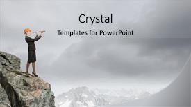  Presentation with woman engineer - Cool new slide set with future scope - young woman engineer on rock backdrop and a  colored foreground