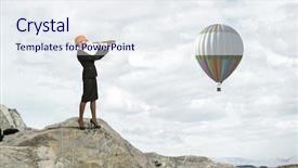  Presentation with woman engineer - Audience pleasing PPT theme consisting of future scope - young woman engineer on rock backdrop and a  colored foreground