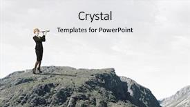  Presentation with woman engineer - Colorful PPT theme enhanced with future scope - young woman engineer on rock backdrop and a  colored foreground