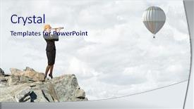  Presentation with woman engineer - Beautiful PPT theme featuring future scope - young woman engineer on rock backdrop and a  colored foreground