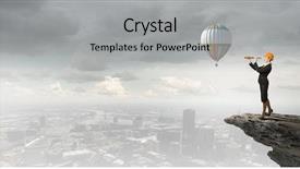  Presentation with woman engineer - Amazing presentation design having future scope - young woman engineer on rock backdrop and a  colored foreground