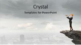  Presentation with woman engineer - PPT layouts featuring future scope - young woman engineer on rock background and a  colored foreground