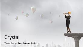  Presentation with woman engineer - Amazing presentation theme having future scope - young woman engineer on top backdrop and a  colored foreground