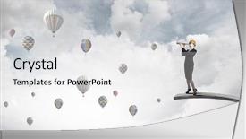  Presentation with scope - Presentation design featuring future scope - young woman engineer on top background and a white colored foreground