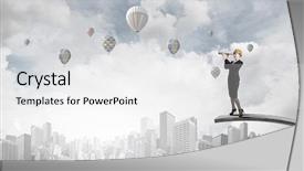  Presentation with scope - Slides with future scope - young woman engineer on top background and a white colored foreground