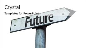  Presentation with wireless power transfer in future - PPT theme consisting of future sign isolated on white background and a white colored foreground