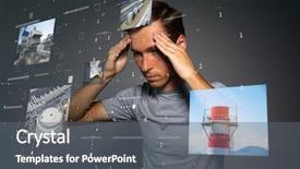  Presentation with woman engineer - Slide set having future software engineering - young woman working with virtual background and a gray colored foreground