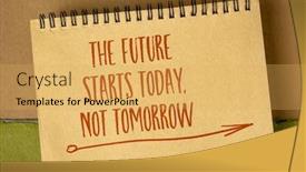  Presentation with today - Beautiful PPT theme featuring future-starts-today-not-tomorrow backdrop and a yellow colored foreground