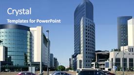  Presentation with future city - Colorful theme enhanced with future state - city scape urban scene backdrop and a teal colored foreground