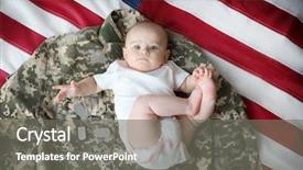  Presentation with cute baby - Colorful PPT layouts enhanced with future state - cute baby on military clothing backdrop and a gray colored foreground