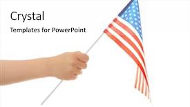  Presentation with grave marker american flag - Presentation design consisting of future state - hand holding american flag background and a  colored foreground