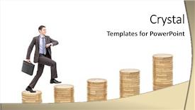  Presentation with piles - Presentation design enhanced with future steps - full length portrait background and a white colored foreground