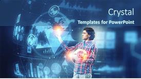  Presentation with today - PPT theme having future-technologies-today-mixed-media background and a ocean colored foreground