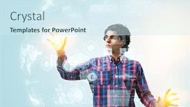  Presentation with today - Colorful slide deck enhanced with future-technologies-today-mixed-media backdrop and a sky blue colored foreground