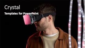  Presentation with black technology - PPT theme featuring future-technology-and-people-concept background and a black colored foreground