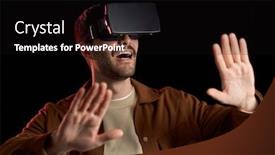  Presentation with black technology - Presentation having future-technology-and-people-concept background and a black colored foreground