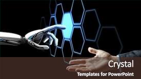 Presentation with virtual technology - Audience pleasing slides consisting of future technology artificial intelligence backdrop and a tawny brown colored foreground