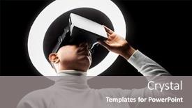  Presentation with augmented reality - Presentation theme having future-technology-augmented-reality background and a gray colored foreground