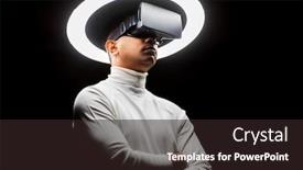  Presentation with augmented reality - Theme having future-technology-augmented-reality background and a wine colored foreground