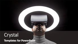  Presentation with augmented reality - Cool new presentation theme with future-technology-augmented-reality backdrop and a dark gray colored foreground