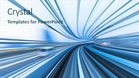  Presentation with tokyo - Slides with future technology city - blur motion train in tunnel background and a sky blue colored foreground