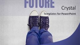  Presentation with blue green future tech business - Beautiful slide set featuring future text and blue shoe backdrop and a light blue colored foreground