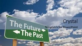  Presentation with future - Presentation design featuring future the past green road background and a light blue colored foreground