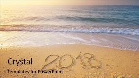  Presentation with sea shore - Audience pleasing presentation consisting of future tourism - 2018 year on the sea backdrop and a coral colored foreground