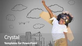  Presentation with future city - Amazing slide deck having future tourism - digital composite of kid backdrop and a gray colored foreground