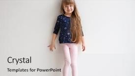  Presentation with light - PPT theme having future trends - little fashion girl posing background and a light gray colored foreground