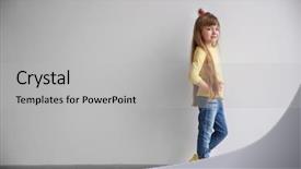  Presentation with naughty girl is standing - Theme featuring future trends - little fashion girl standing background and a light gray colored foreground