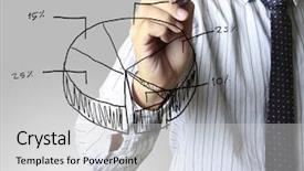  Presentation with grab hand - Presentation theme featuring future trends - male hand drawing a graph background and a light gray colored foreground