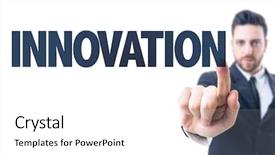  Presentation with business vision - Audience pleasing slide deck consisting of future vision signs - business man pointing the text backdrop and a white colored foreground