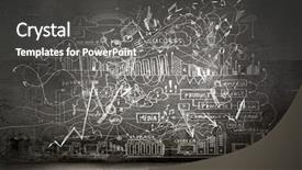  Presentation with black males business - Amazing PPT theme having future vision signs - business sketches and drawings backdrop and a dark gray colored foreground