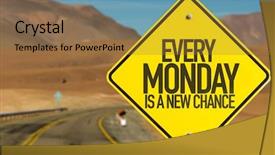  Presentation with lonely desert road - Cool new PPT layouts with future vision signs - every monday is a new backdrop and a coral colored foreground