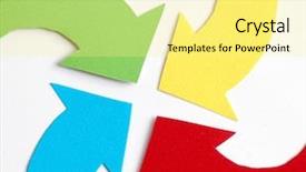  Presentation with arrows - Presentation theme with future vision signs - four colorful arrows background and a blonde colored foreground