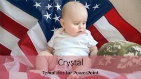  Presentation with war - Cool new slides with future war - cute baby with flag backdrop and a coral colored foreground
