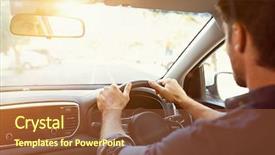  Presentation with windshield - PPT theme with future windshield - rear view of young man background and a tawny brown colored foreground