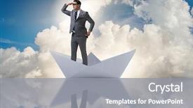  Presentation with future - Slide set enhanced with future with binoculars in paper background and a gray colored foreground