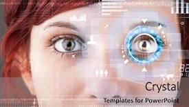  Presentation with transport and future technology concept - Audience pleasing presentation design consisting of future woman with cyber technology backdrop and a lemonade colored foreground